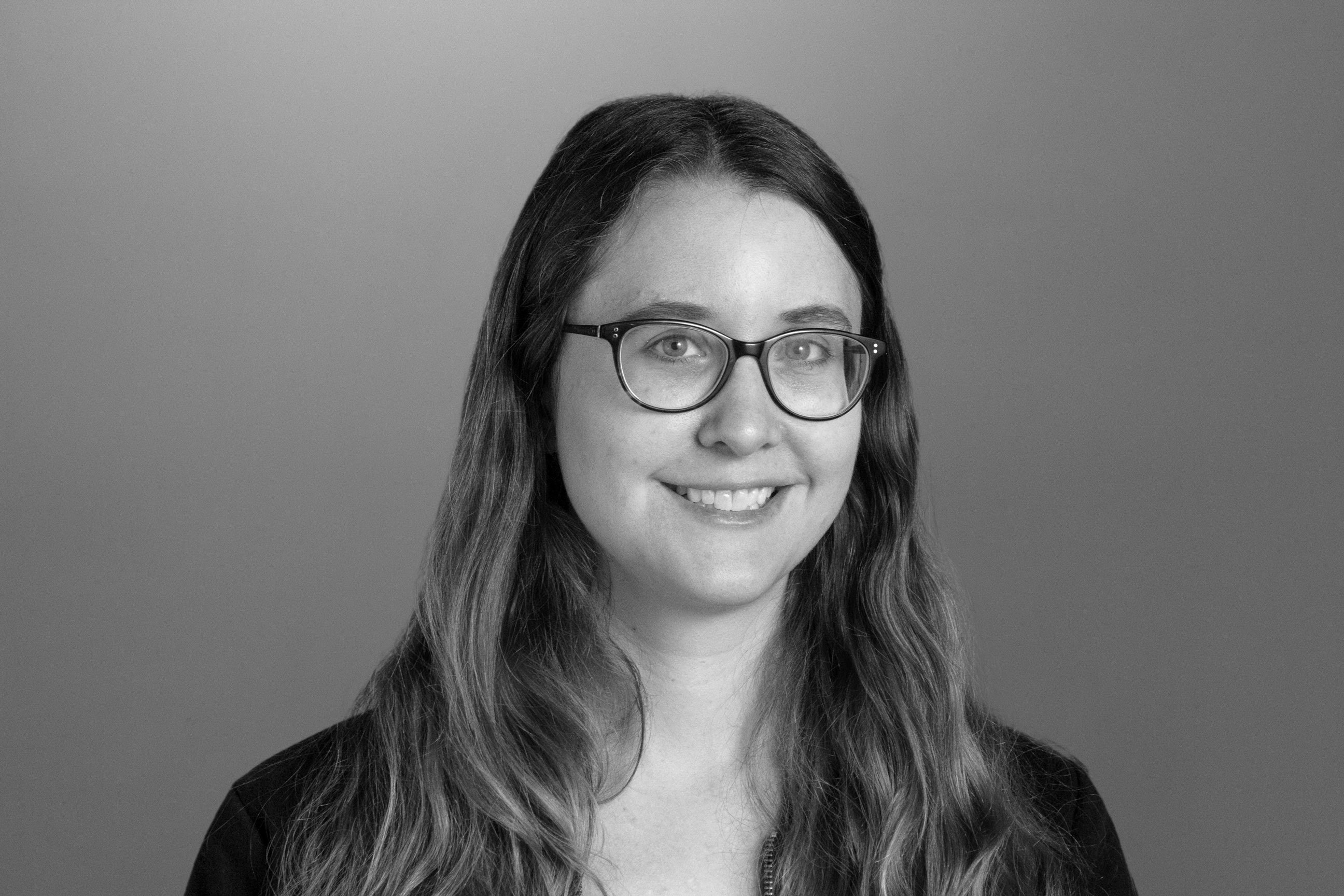 Megan headshot in black and white